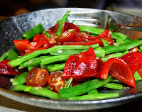 Salada de Vagem, Pimentão Grelhado e Tomate Cereja (vegana)