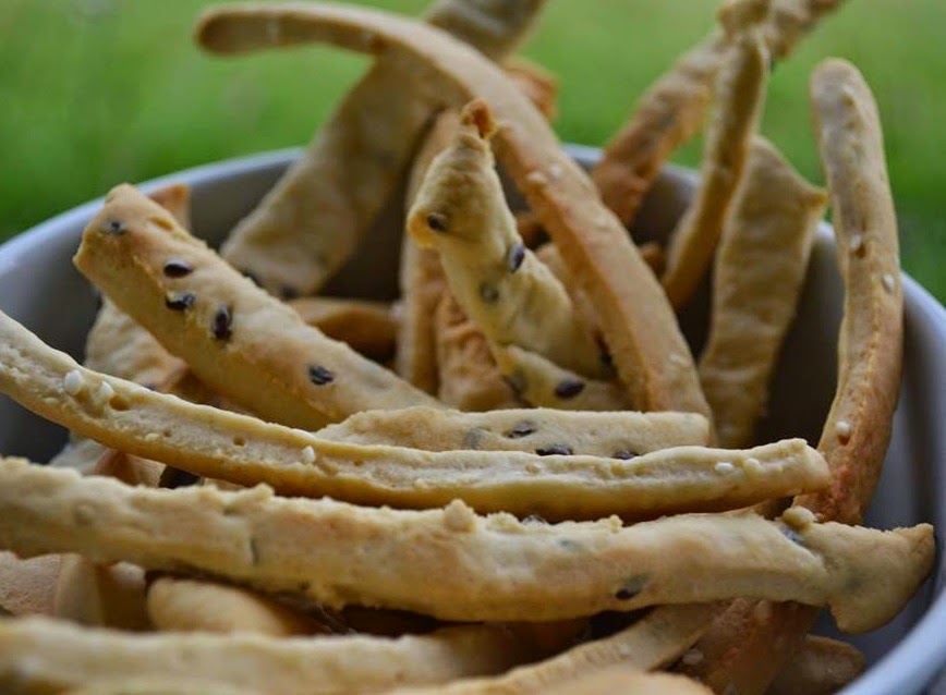 Palitinhos Assados de Gergelim e Linhaça (vegana)