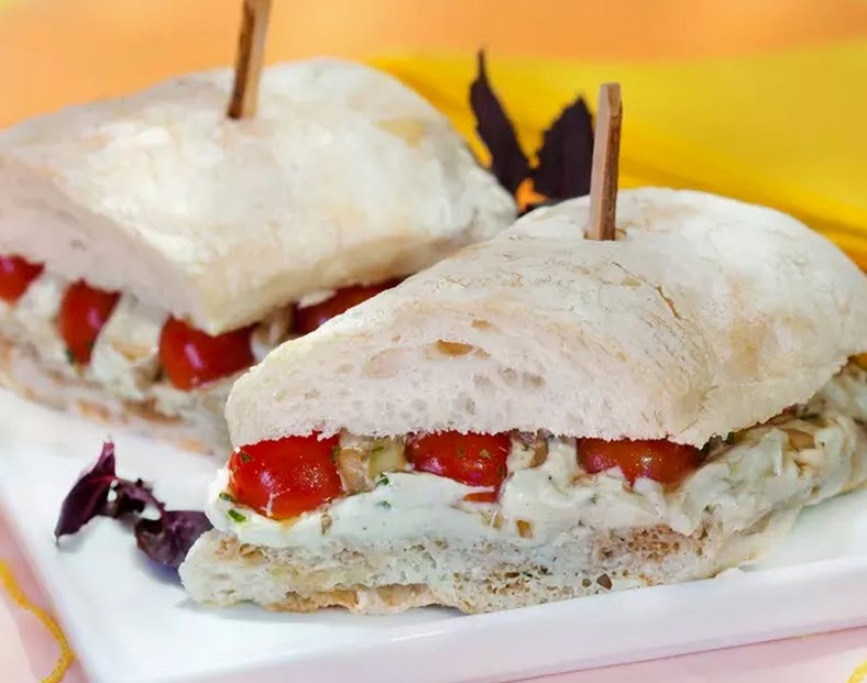 Ciabatta com Vinagrete de Café e Creme de Tofu (vegana)