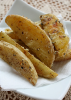 Batata "Frita" no Forno com Alho (vegana)