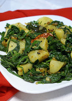 Batatas com Espinafre (vegana)